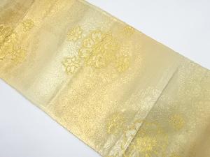 アンティーク 亀甲に花模様織り出し袋帯(着用可)